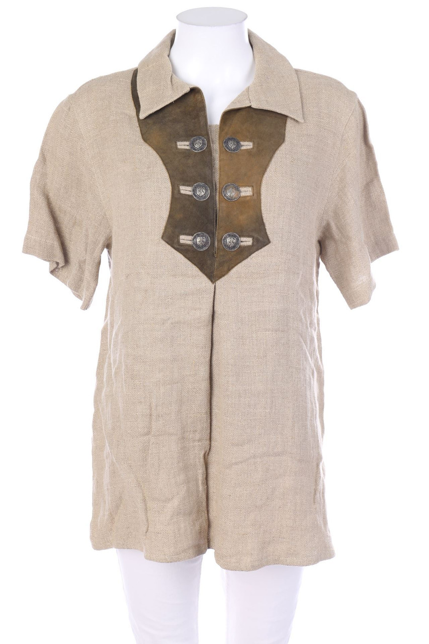 RESEDER - Hemd-Bluse mit Leder-Details - D 34