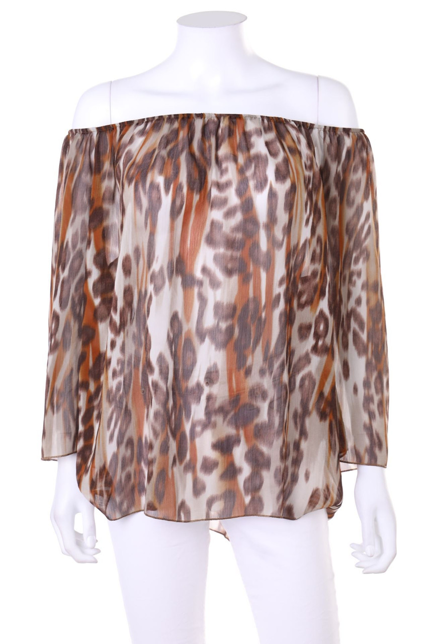 vie nocturne - Carmen-Bluse mit Animal-Print - XL