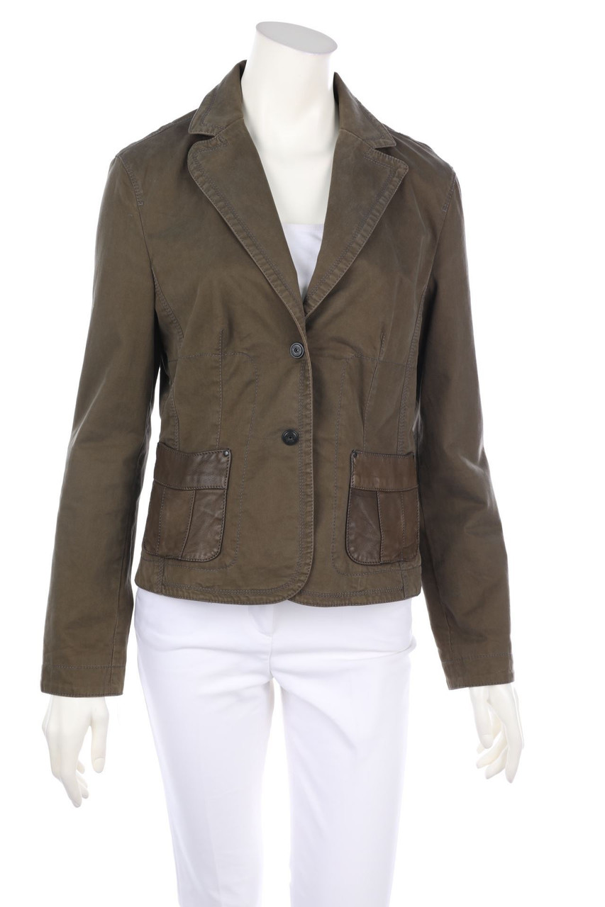 MARC CAIN - Blazer mit Reverskragen mit Leder-Details - D 40