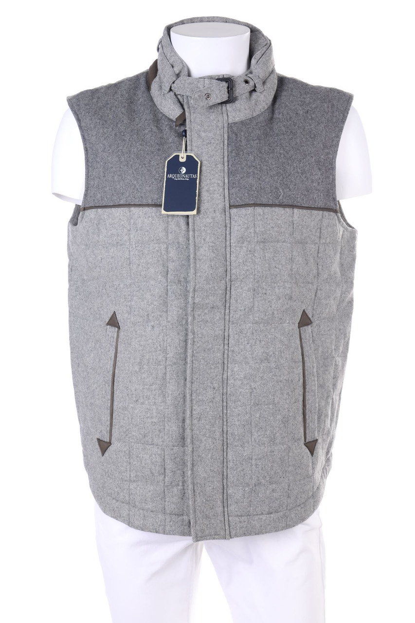 ARQUEONAUTAS - wattierte Weste mit Kunstleder-Details - M