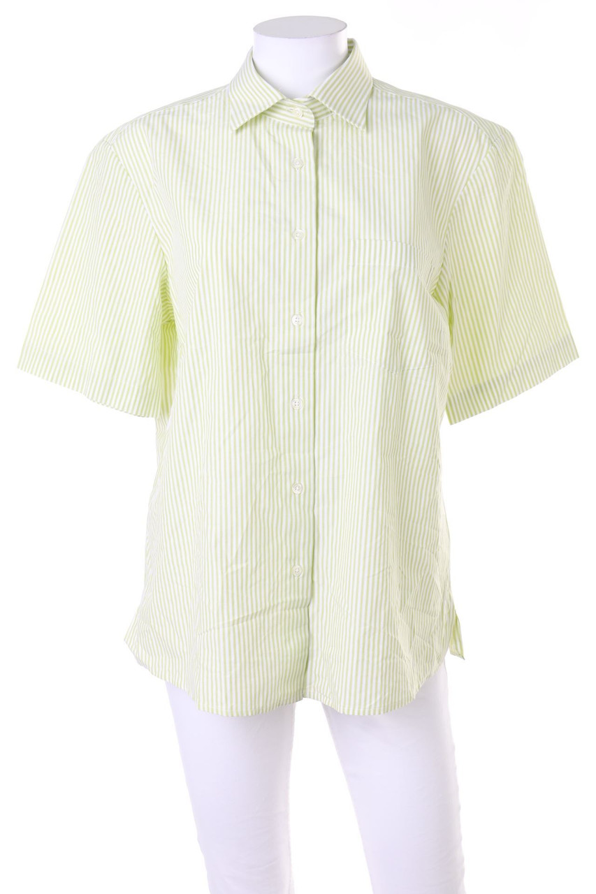 GREIFF - Streifen-Hemd-Bluse mit kurzem Ärmel - D 42