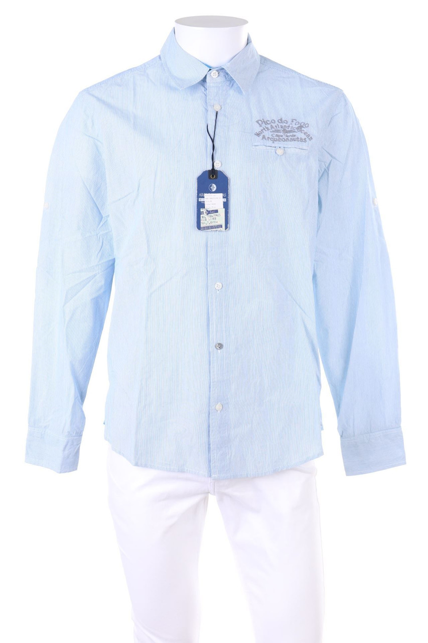 ARQUEONAUTAS - gestreiftes Hemd mit Logo-Stickerei - M