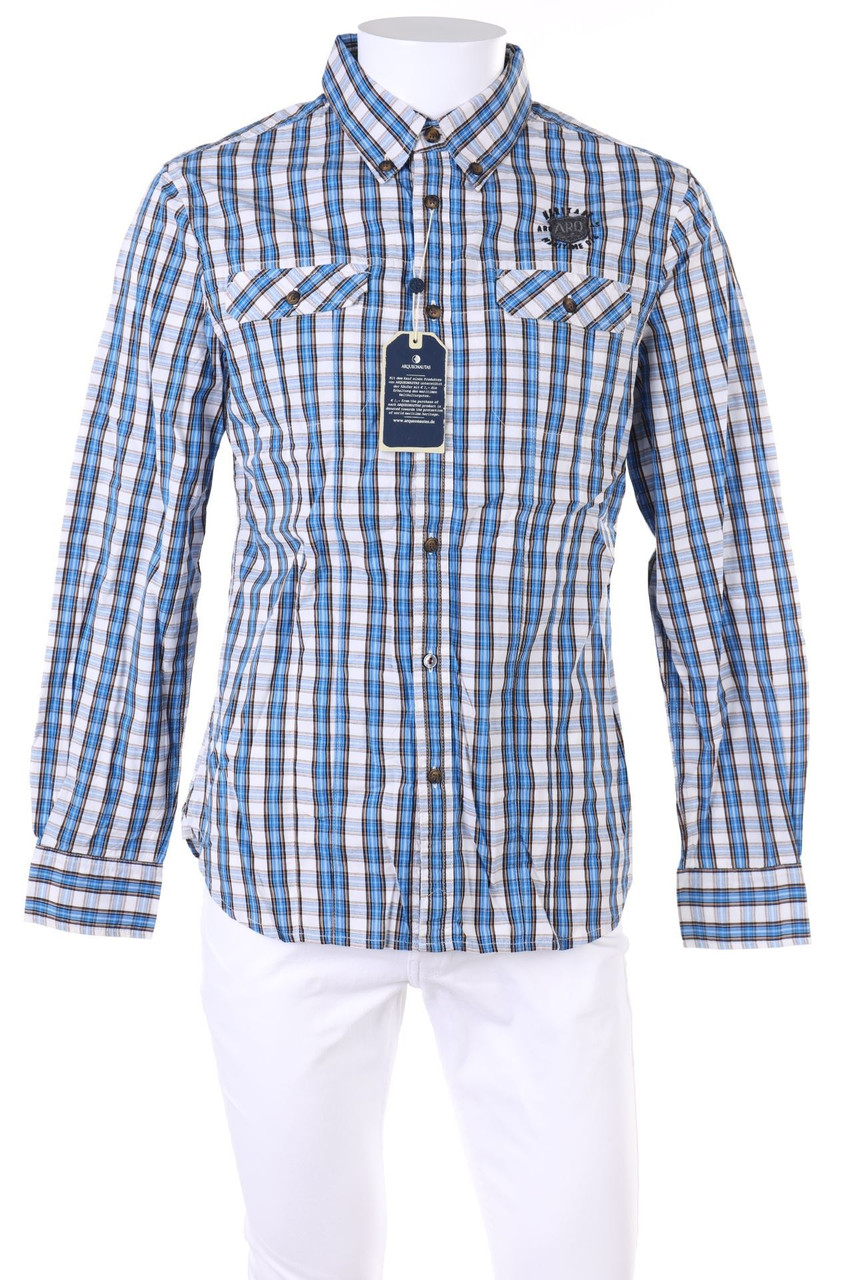 ARQUEONAUTAS - kariertes Button-down-Hemd mit Logo-Patch - M