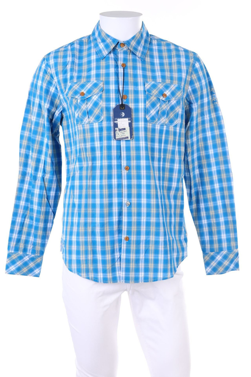 ARQUEONAUTAS - kariertes Hemd mit Logo-Print - M