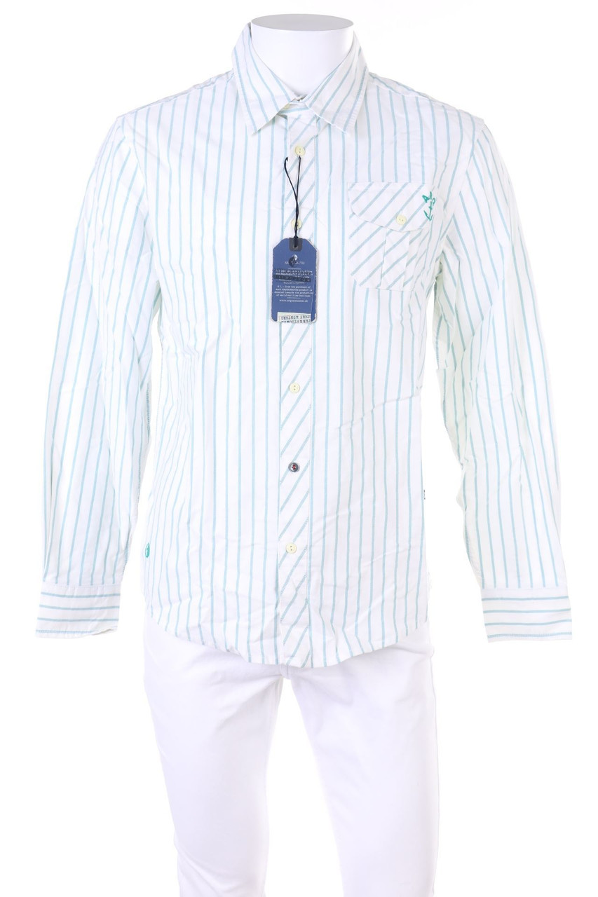 ARQUEONAUTAS - gestreiftes Hemd mit Logo-Stickerei - M