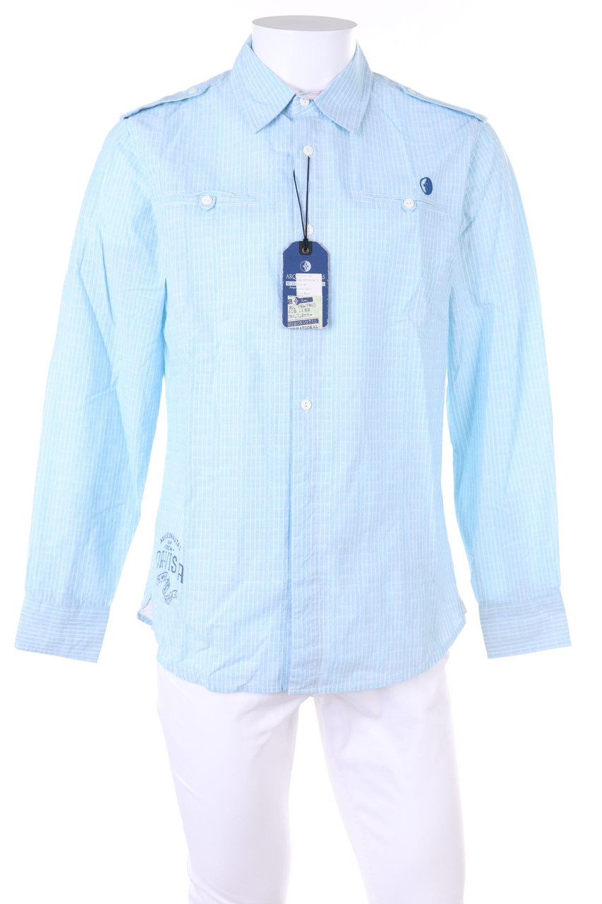 ARQUEONAUTAS - gestreiftes Hemd mit Logo-Stickerei - M