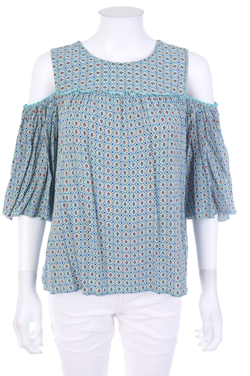 ESPRIT - Cold-Shoulder-Bluse mit Print - D 38
