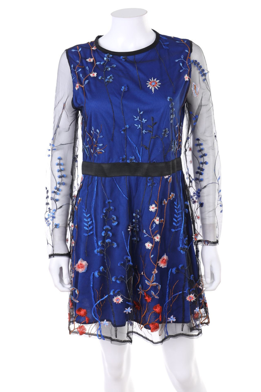 Ohne Label - Minikleid mit Stickereien - D 36