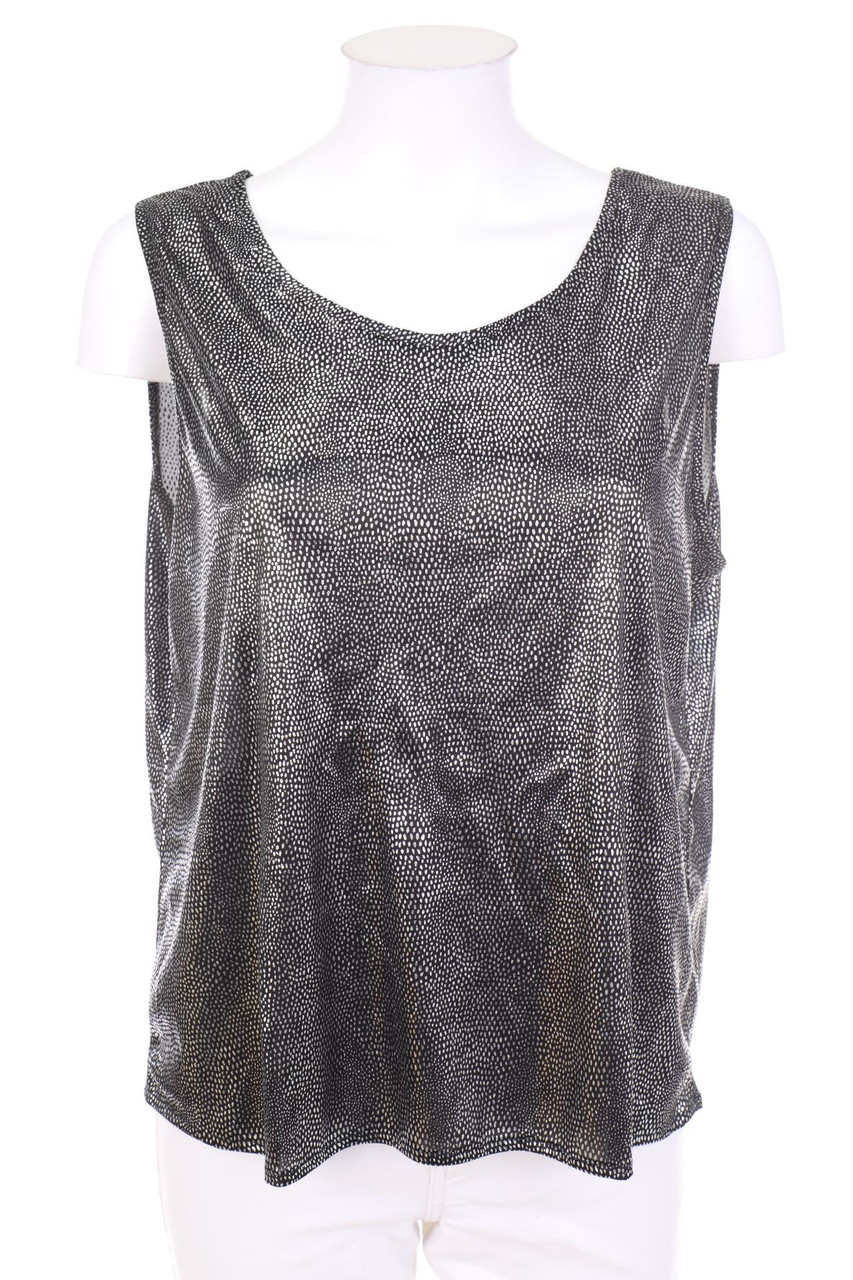 Ohne Label - Metallic-Top mit Punkten - L