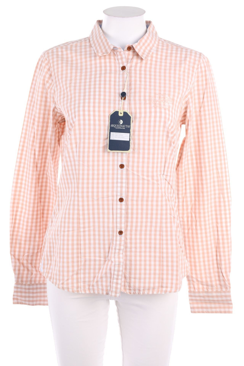 ARQUEONAUTAS - Karo-Hemd-Bluse mit Logo-Stickerei - M
