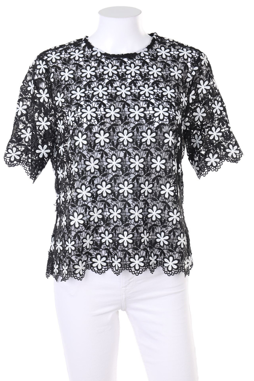 UNITED COLORS OF BENETTON - Kurzarm-Bluse aus Spitze - S