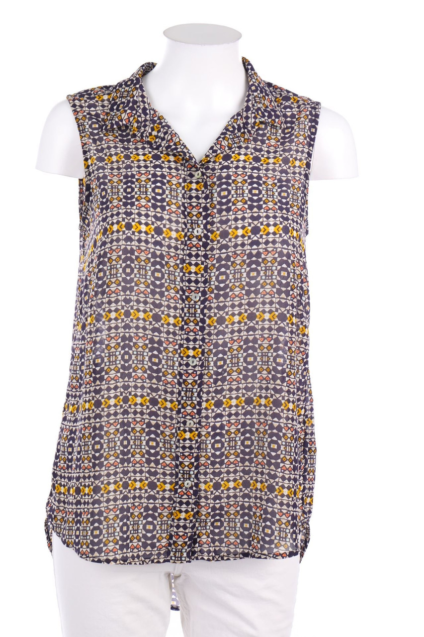 H&M - ärmellose Hemd-Bluse mit Muster - D 34