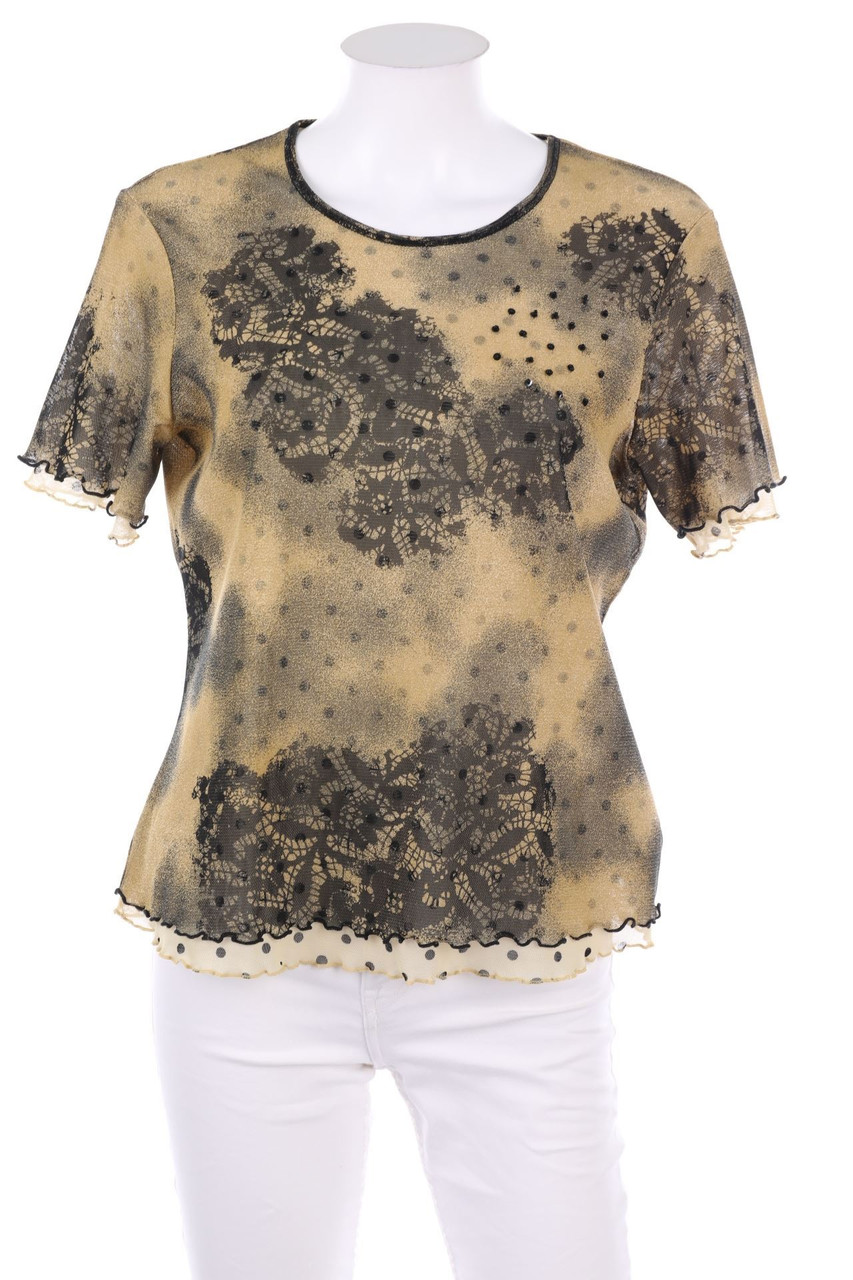 GERRY WEBER - Kurzarm-Bluse mit Print - D 40