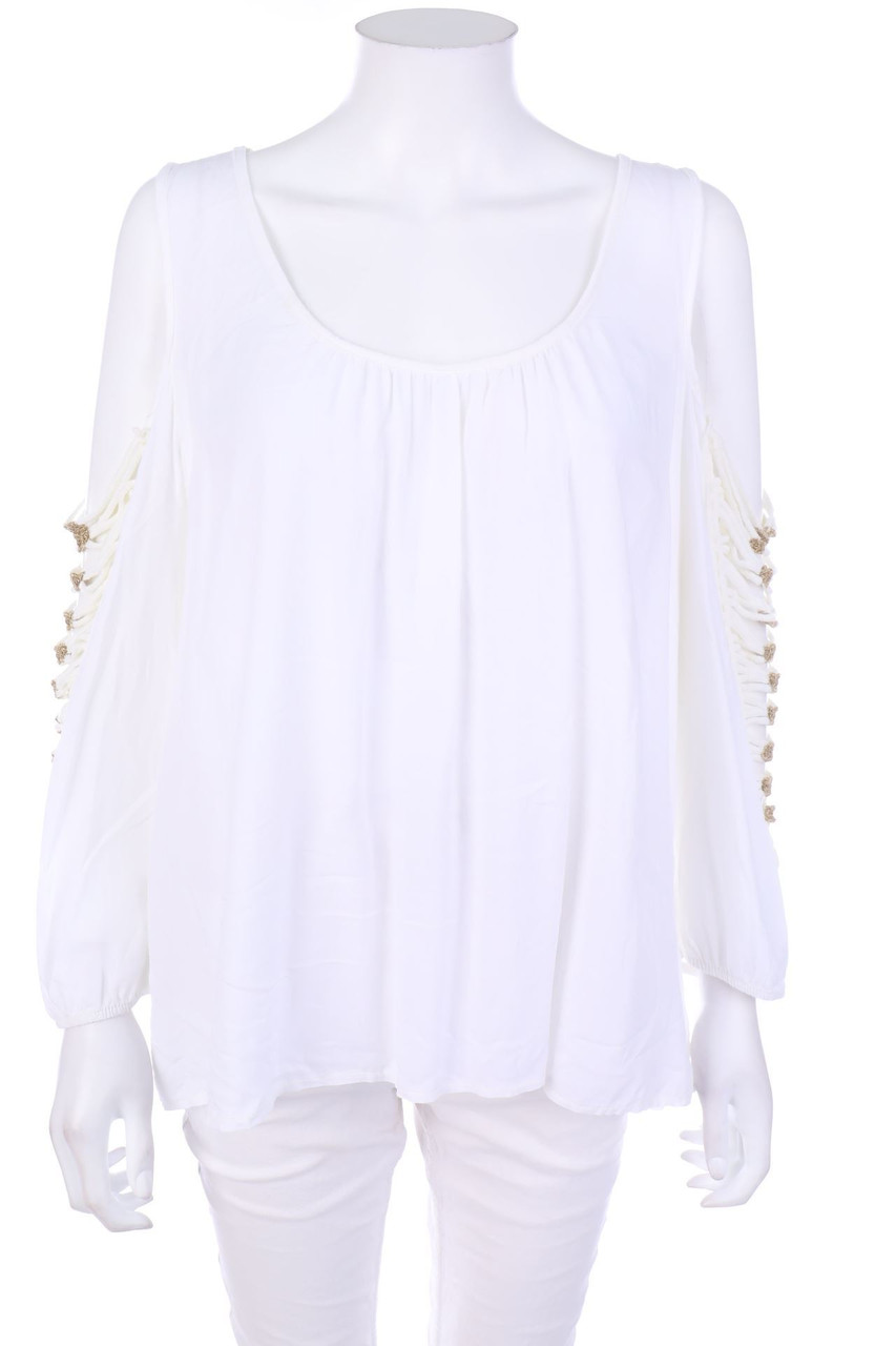 Ohne Label - Cold-Shoulder-Bluse, Ibiza-Style - M