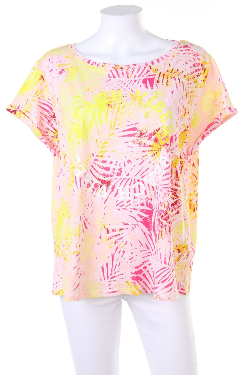 Ohne Label - Print-Kurzarm-Shirt mit Statement-Print - D 40