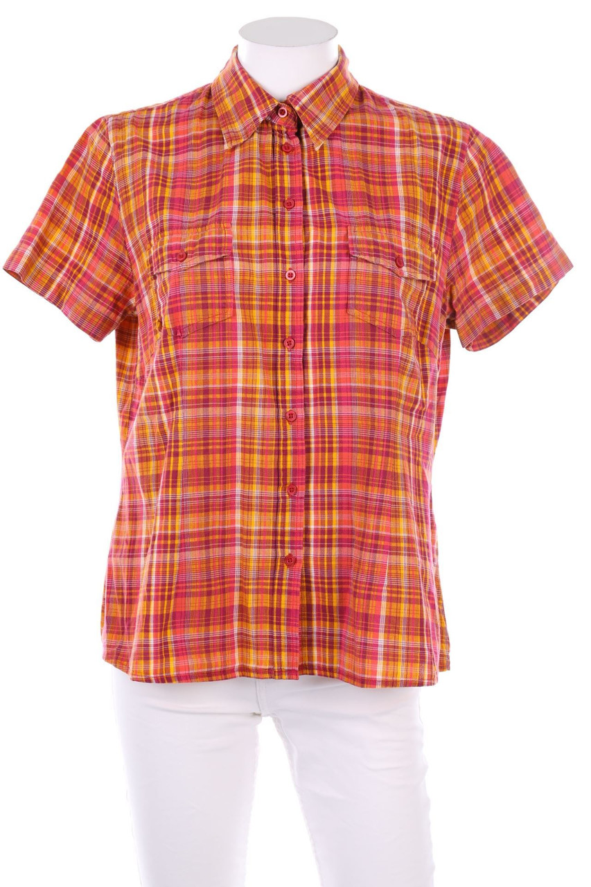 John Baner - Karo-Hemd-Bluse mit kurzem Ärmel - M