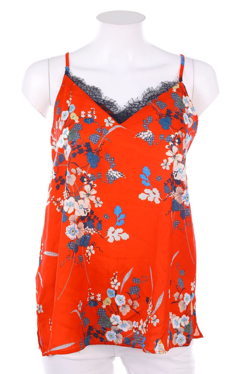 promod - Satin-Blusentop mit Spitze - D 38