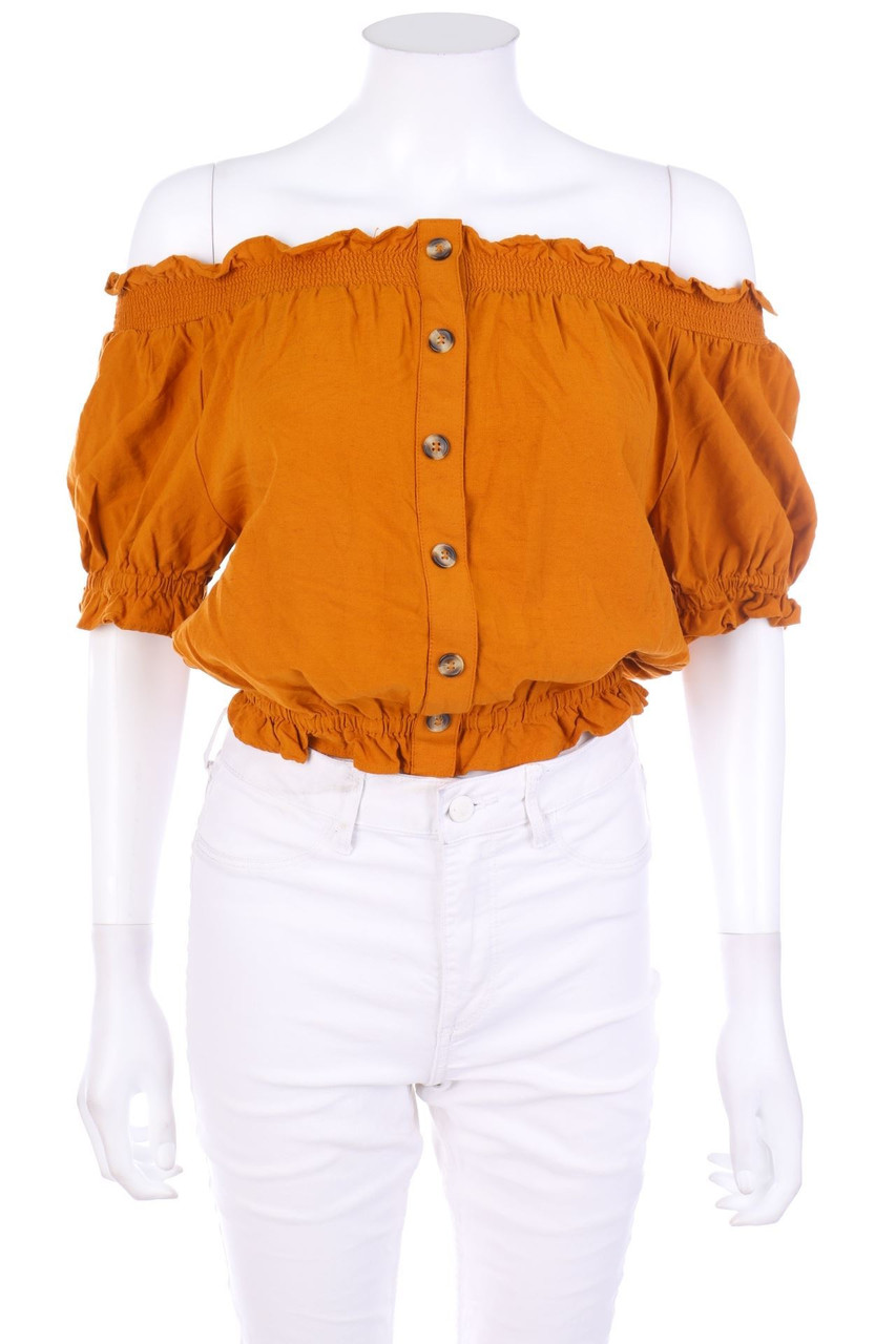 H&M - Carmen-Kurzarm-Bluse mit Rüschen - D 30