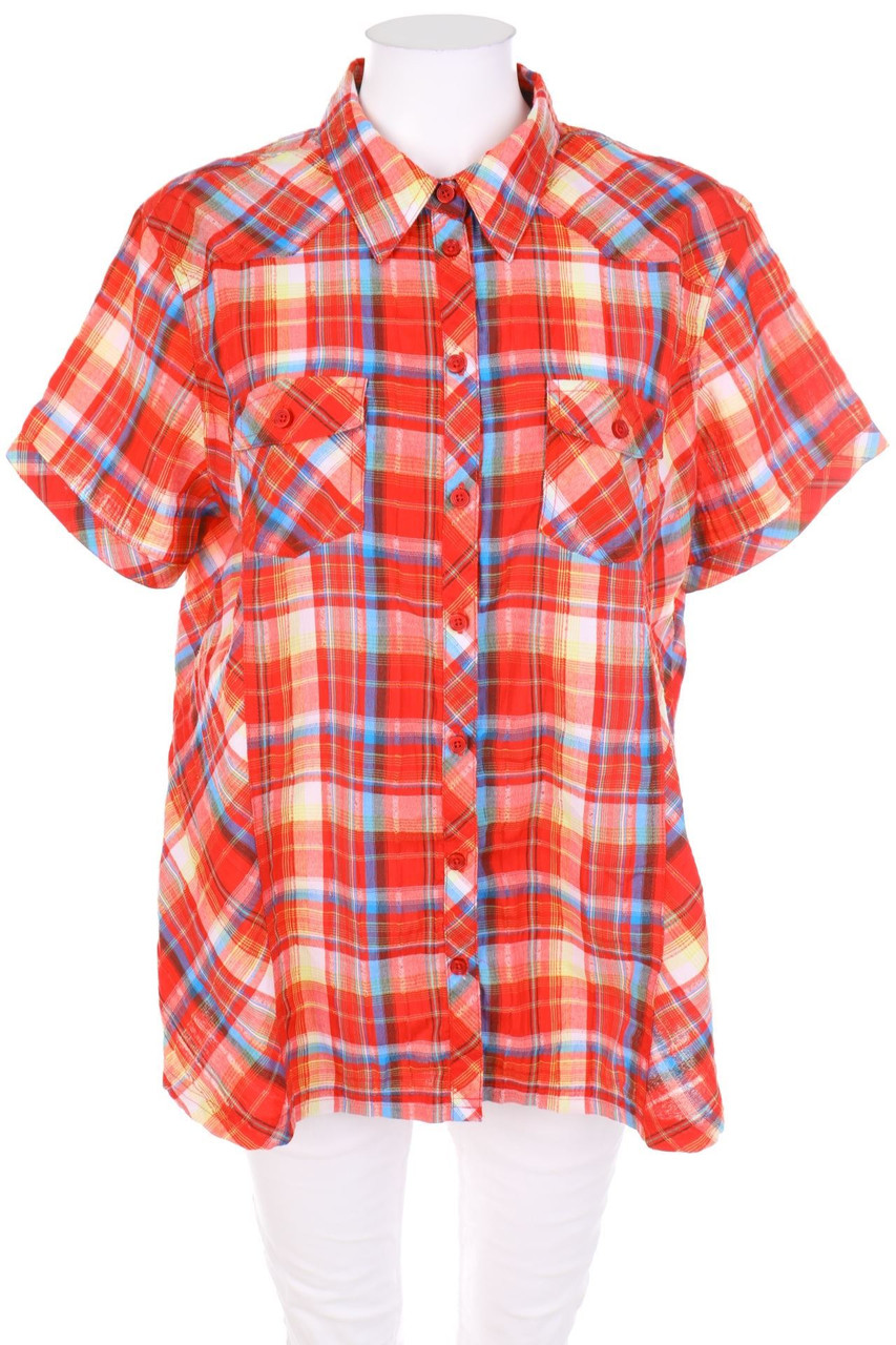 BEXLEYS - Karo-Hemd-Bluse mit kurzem Ärmel - D 46