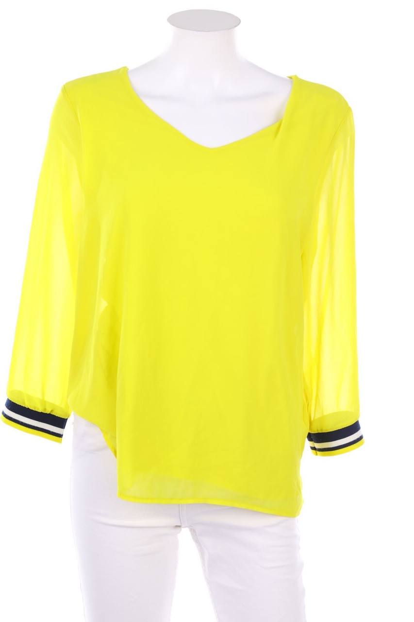 Ohne Label - Chiffon-Bluse mit 3/4-Ärmel - L