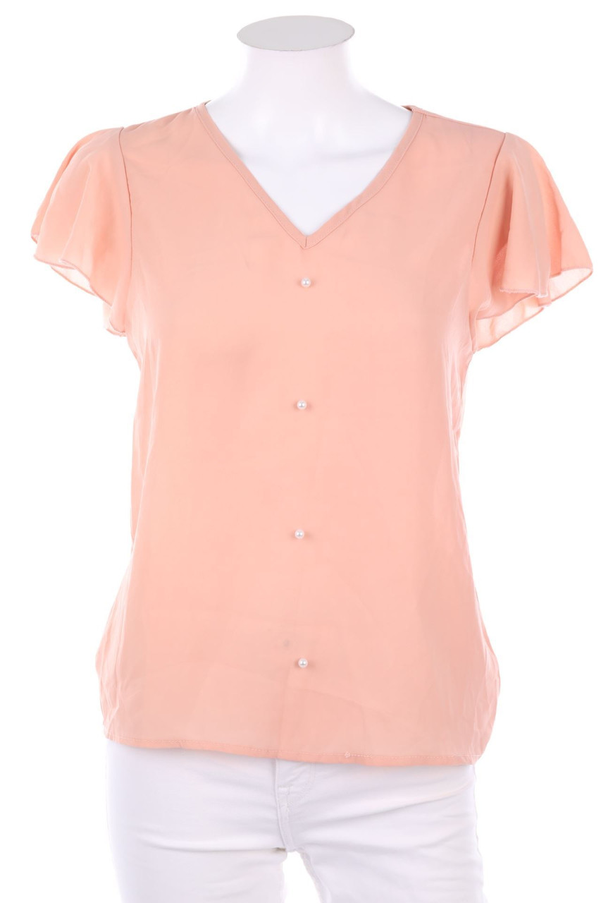 SHEIN - Kurzarm-Bluse mit Perlen - XS