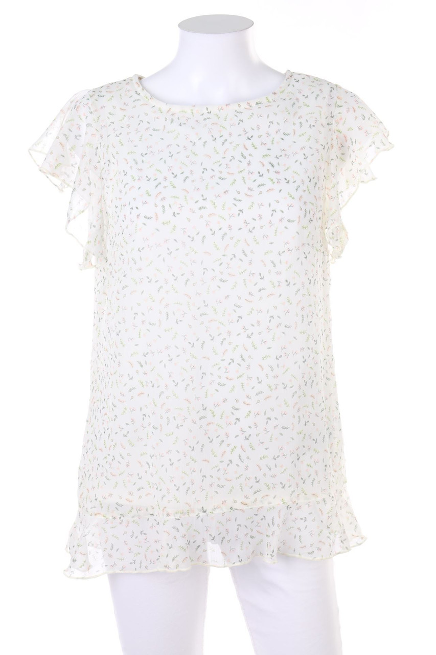 BODYFLIRT - Volants-Kurzarm-Bluse mit floralem Muster - D 40