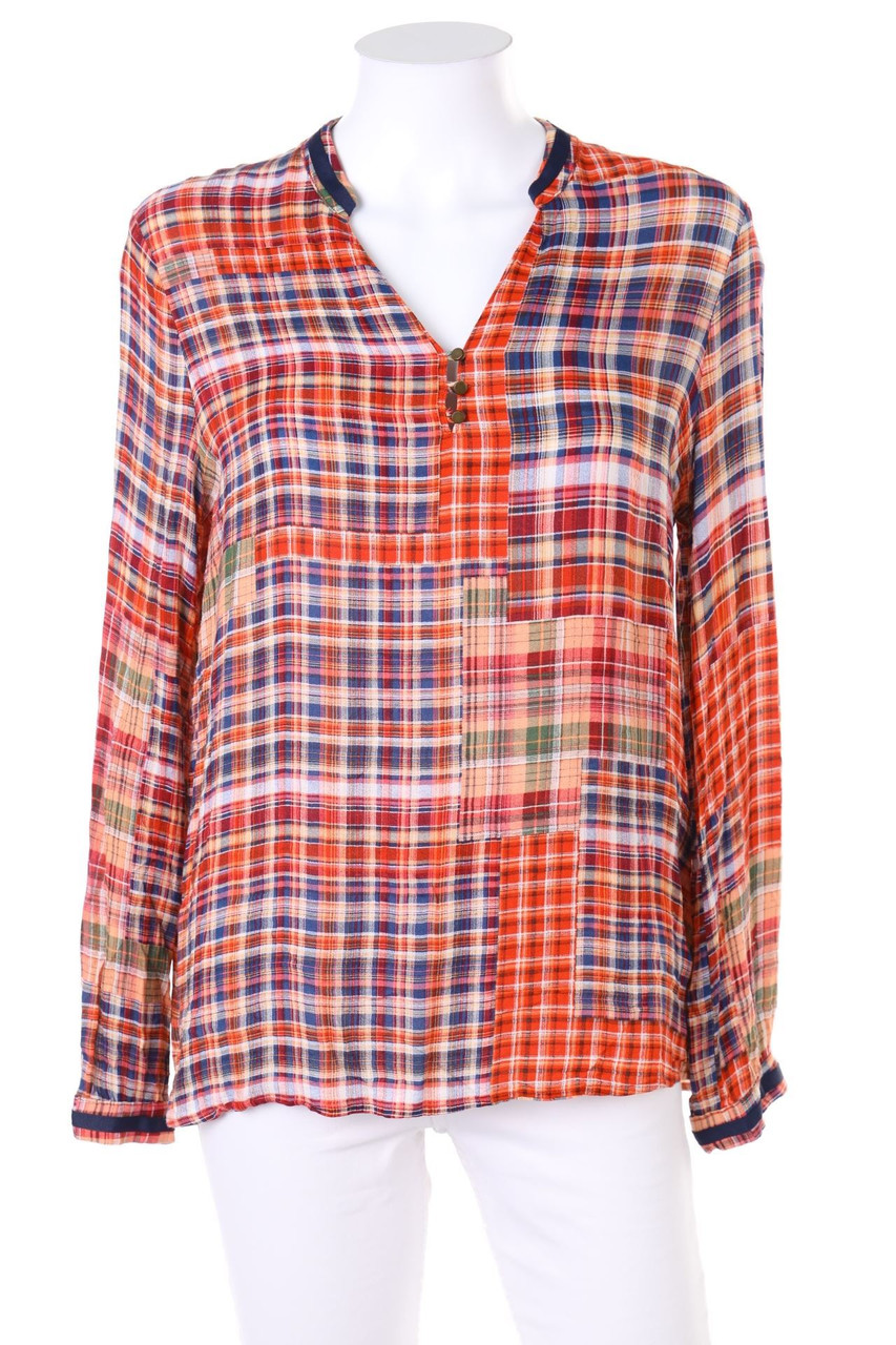 ESPRIT - Bluse mit Karo-Muster - D 38