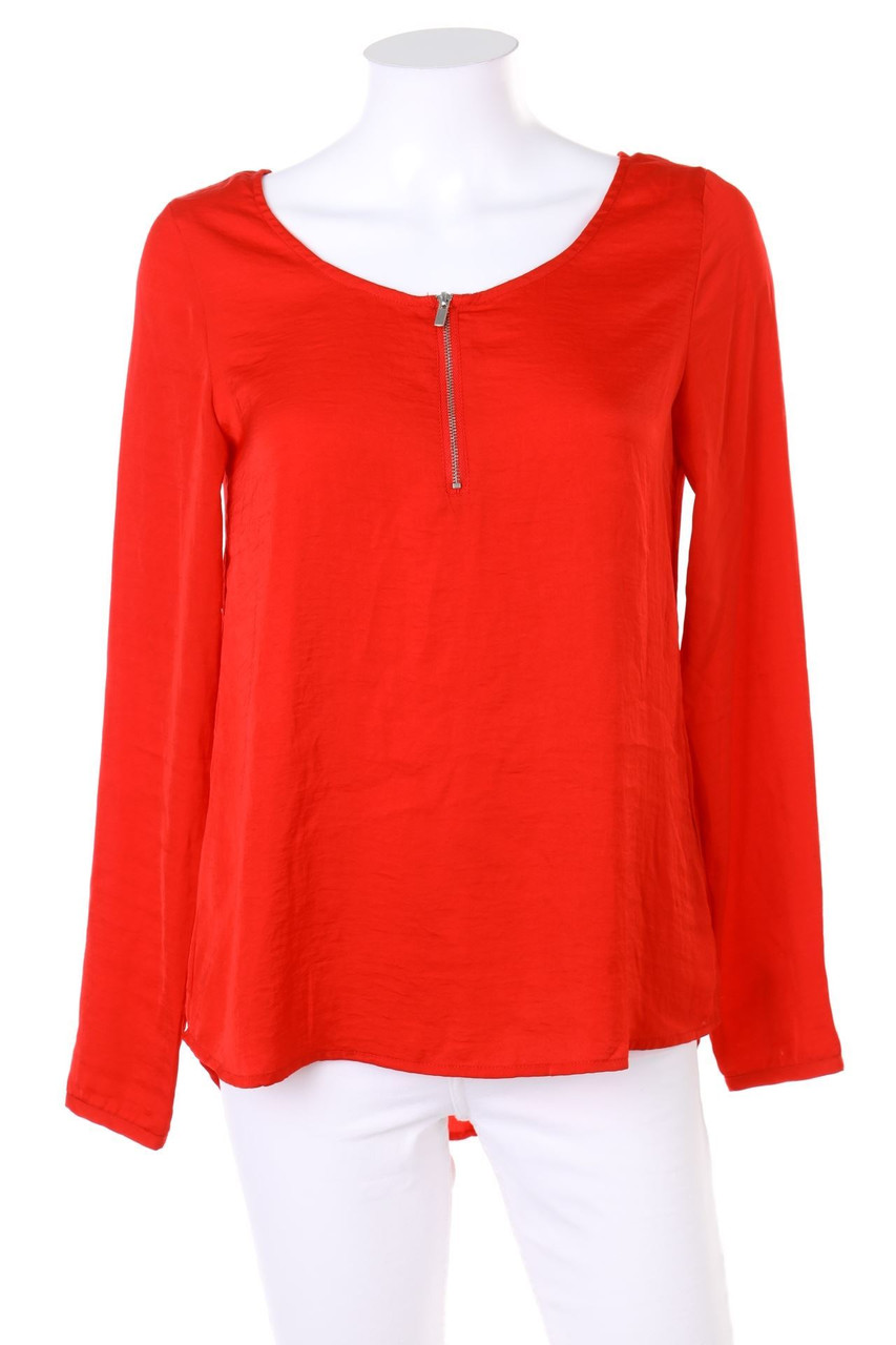 zebra - Satin-Bluse mit Reißverschluss - XS