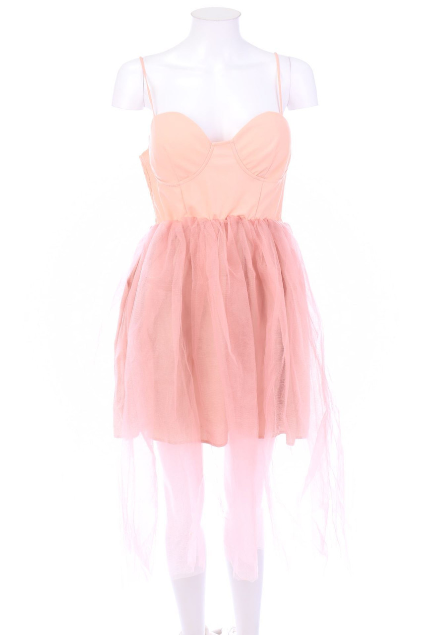 SHEIN - Mini-Bandeau-Kleid mit Tüll - S