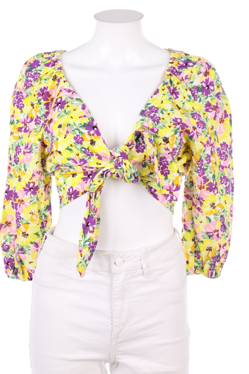 AMISU - Cropped-Bluse zum Knoten - S