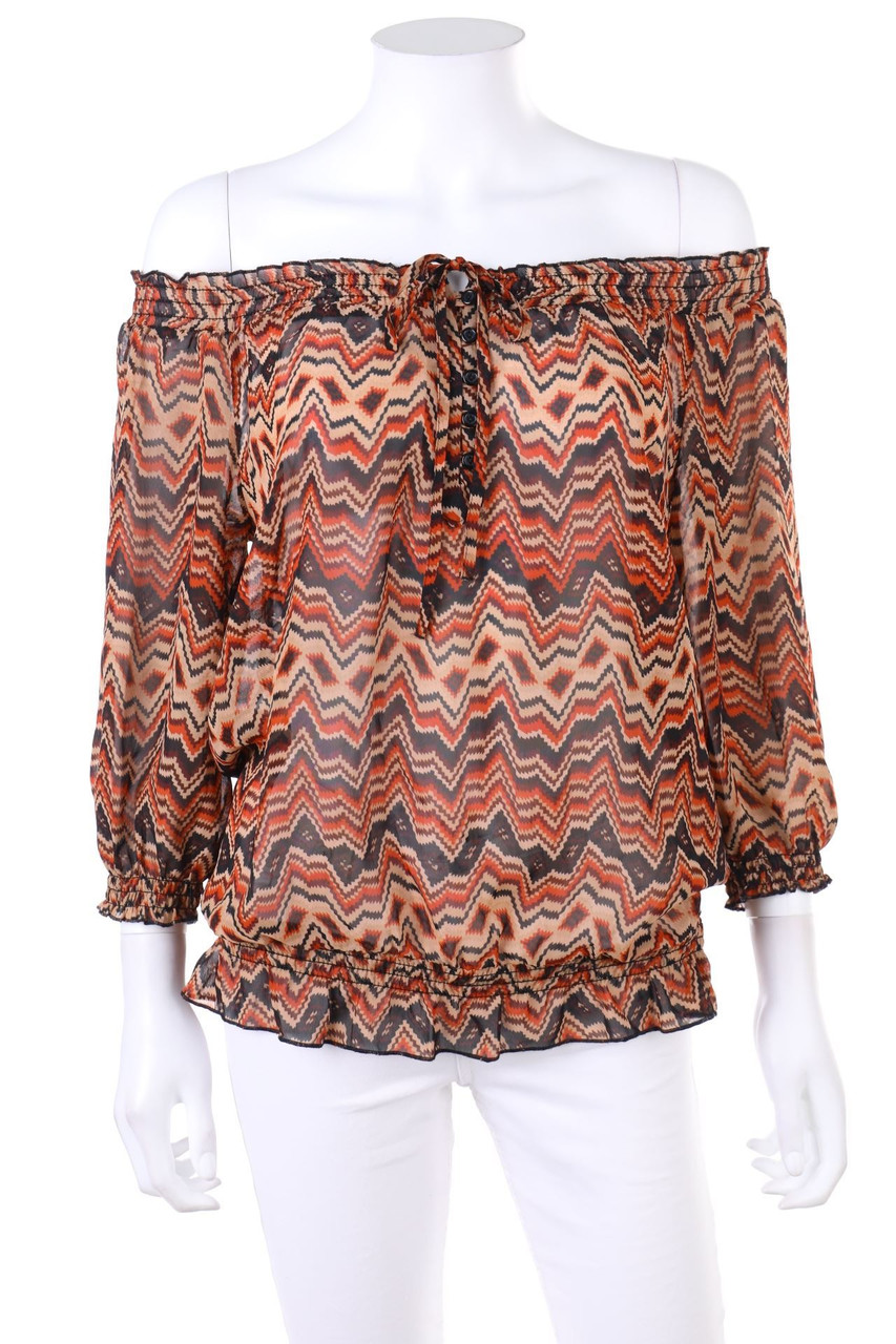 CLOCKHOUSE by C&A - Carmen-Bluse mit Zickzack-Muster - L