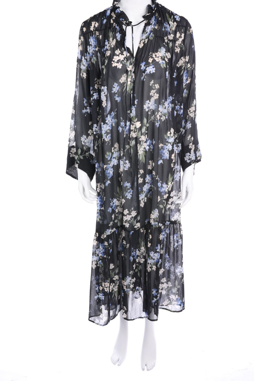 H&M - Maxi-Shift-Kleid mit Blumen-Print - S