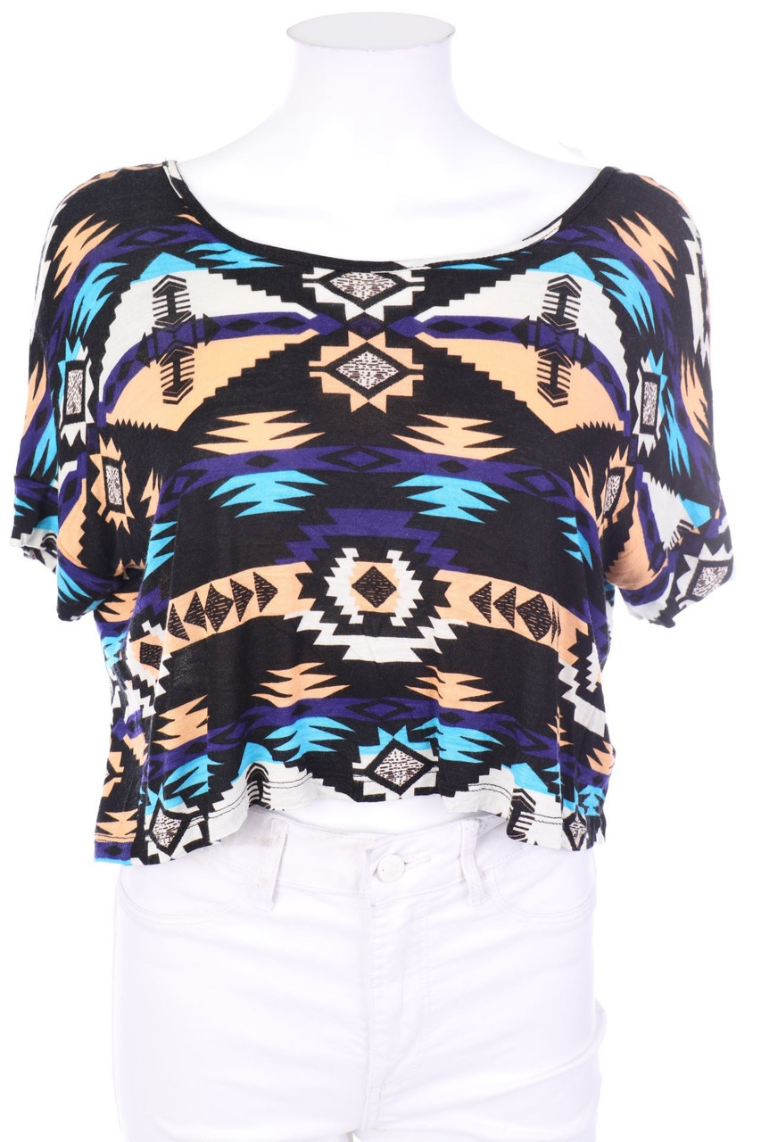 XXI - Print-Kurzarm-Shirt mit tiefem Rückenausschnitt - M