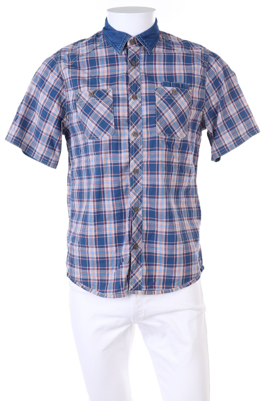 TOM TAILOR - Kurzarm-Hemd mit Karo-Muster - S