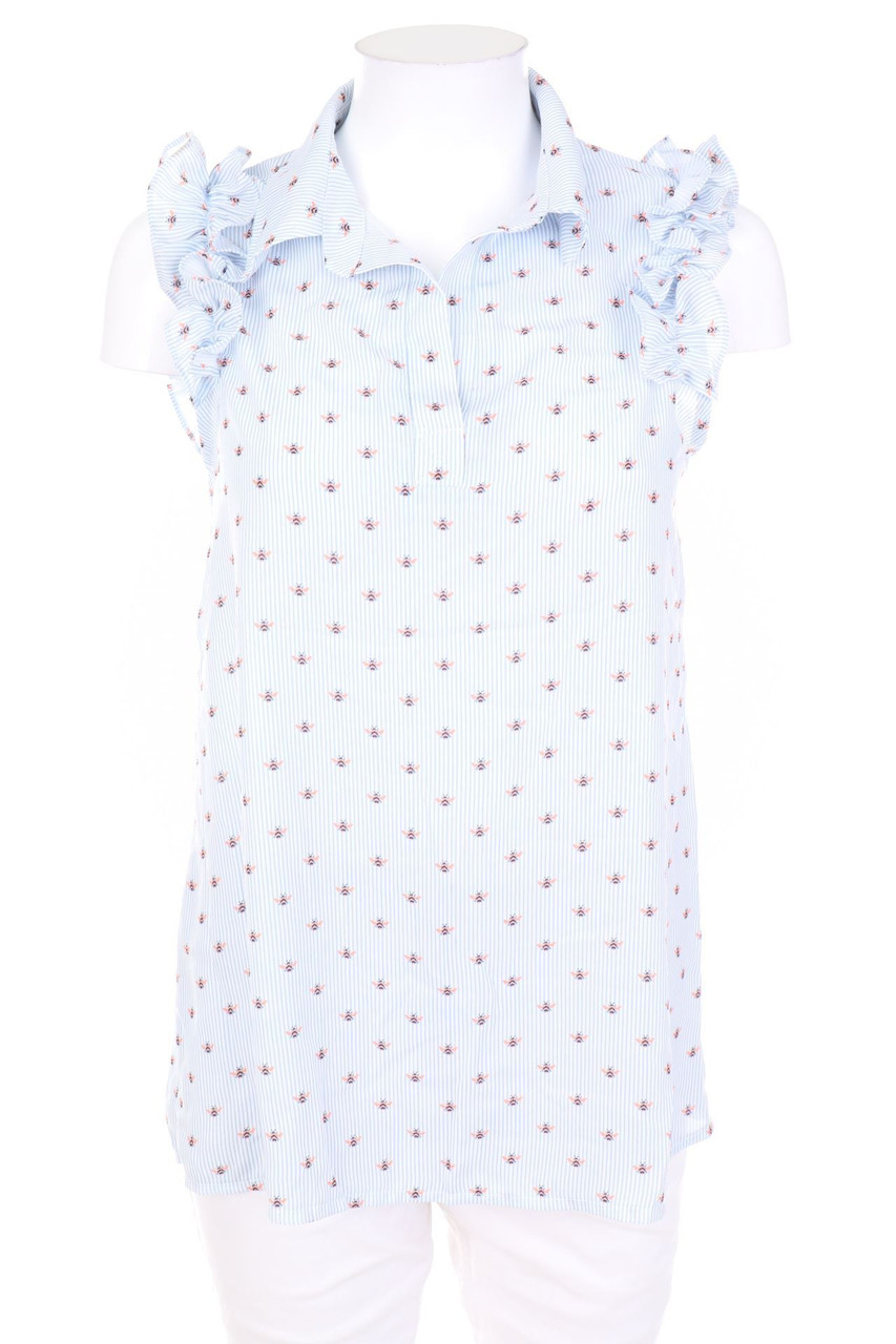 Quinze heures trente - Print-Blusentop mit Rüschen - S