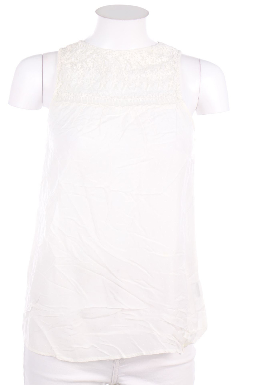 zebra - Top in A-Linie aus Viskose mit Spitzen-Einsatz - M