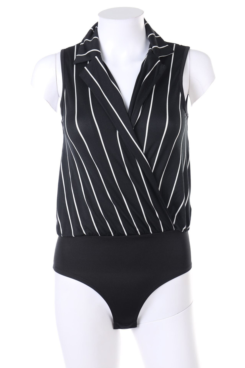 AMISU - Streifen-Revers-Body in Wickel-Optik - XXS