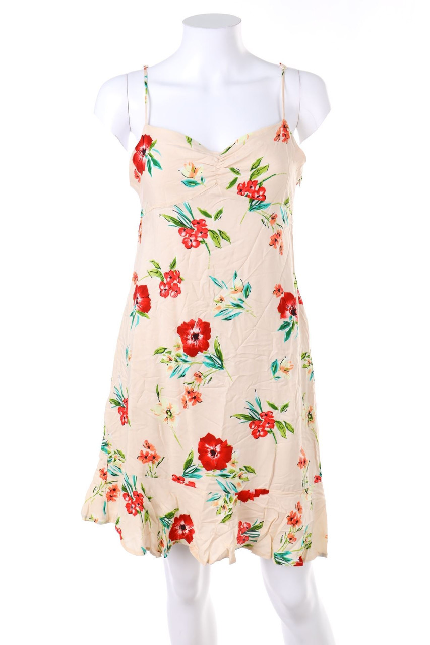 My Hailys - Träger-Minikleid aus Viskose mit Blumen-Print - M