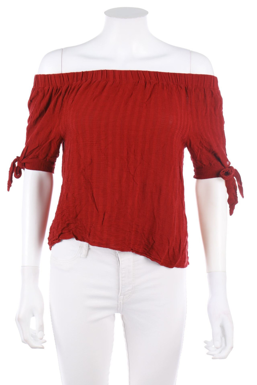 MANOR woman - Carmen-Kurzarm-Shirt mit Schleife - D 38