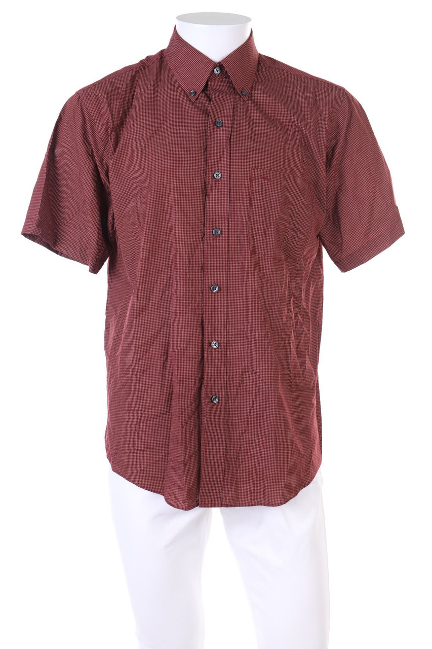 Van Heusen - Karo-Kurzarm-Hemd mit Button-down-Kragen - M