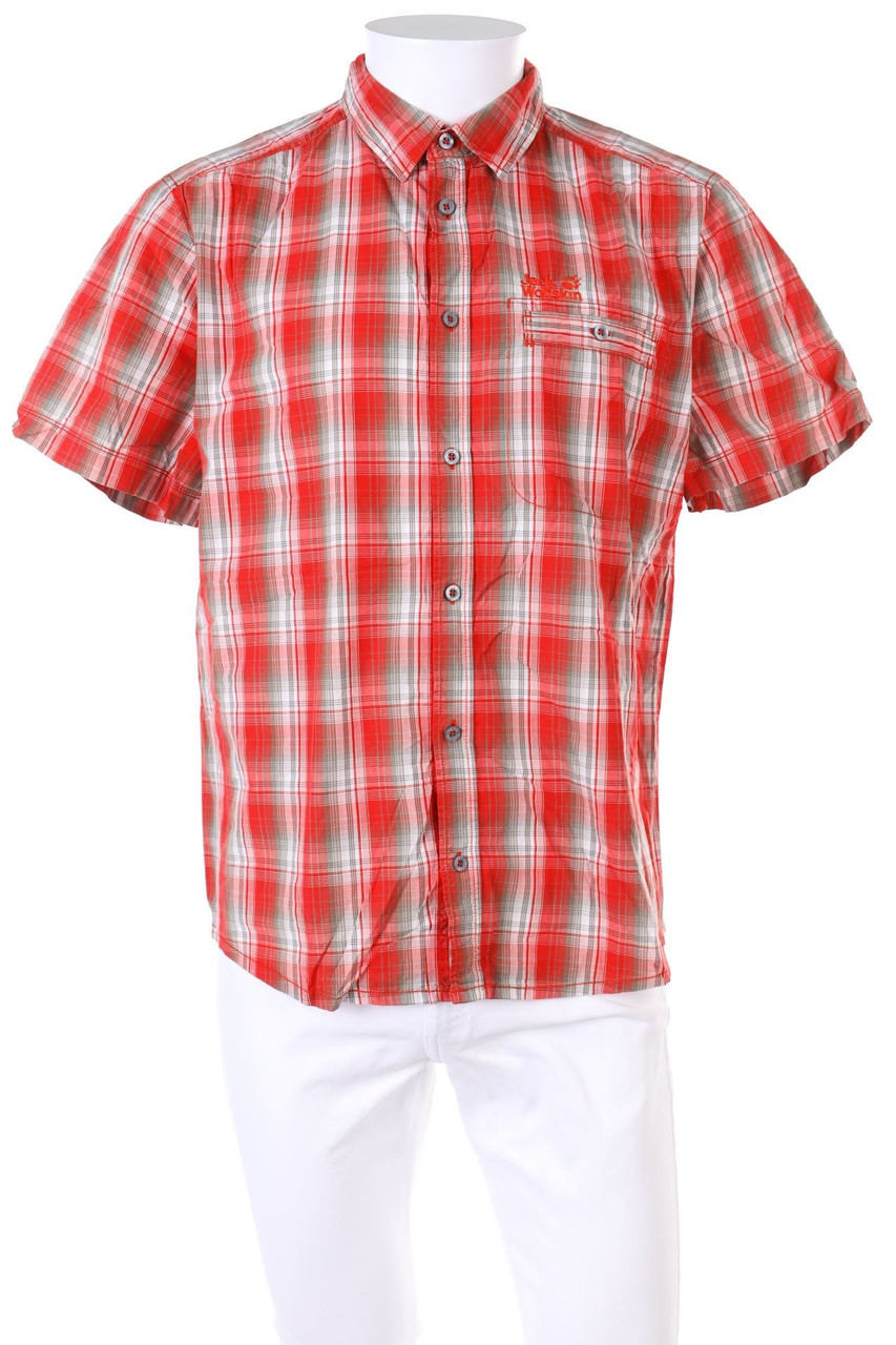 Jack Wolfskin - Kurzarm-Hemd mit Karo-Muster - M