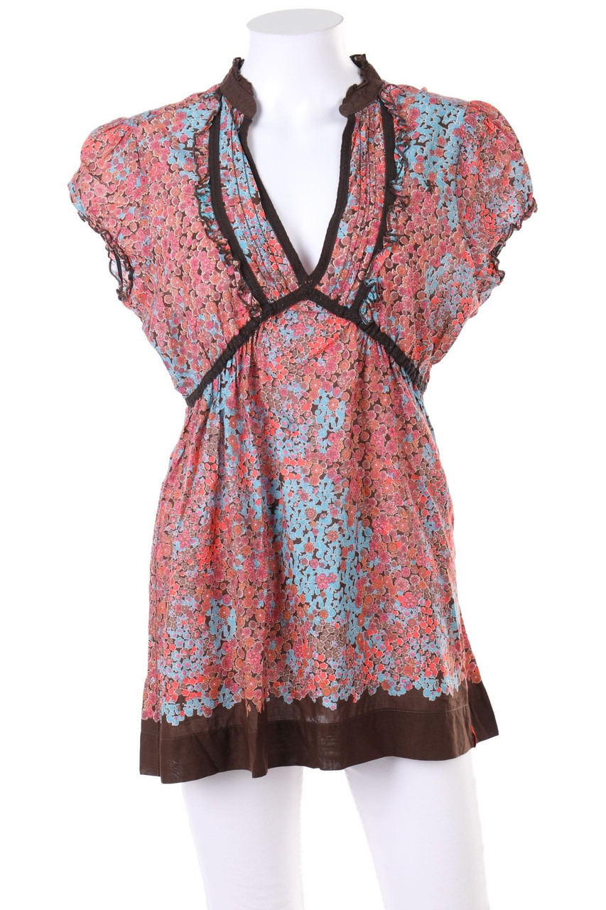 ESPRIT de corp - Kurzarm-Bluse mit Print - L