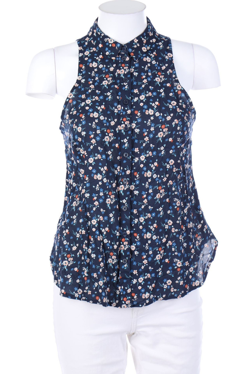 CLOCKHOUSE by C&A - ärmellose Hemd-Bluse mit Blumen-Print - D 36