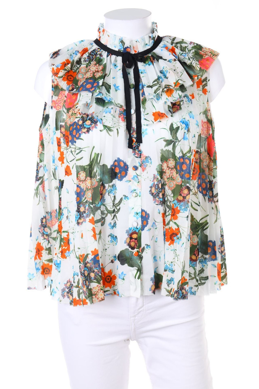 ERDEM X H&M - Plissee-Blusentop mit Blumen-Print - D 34