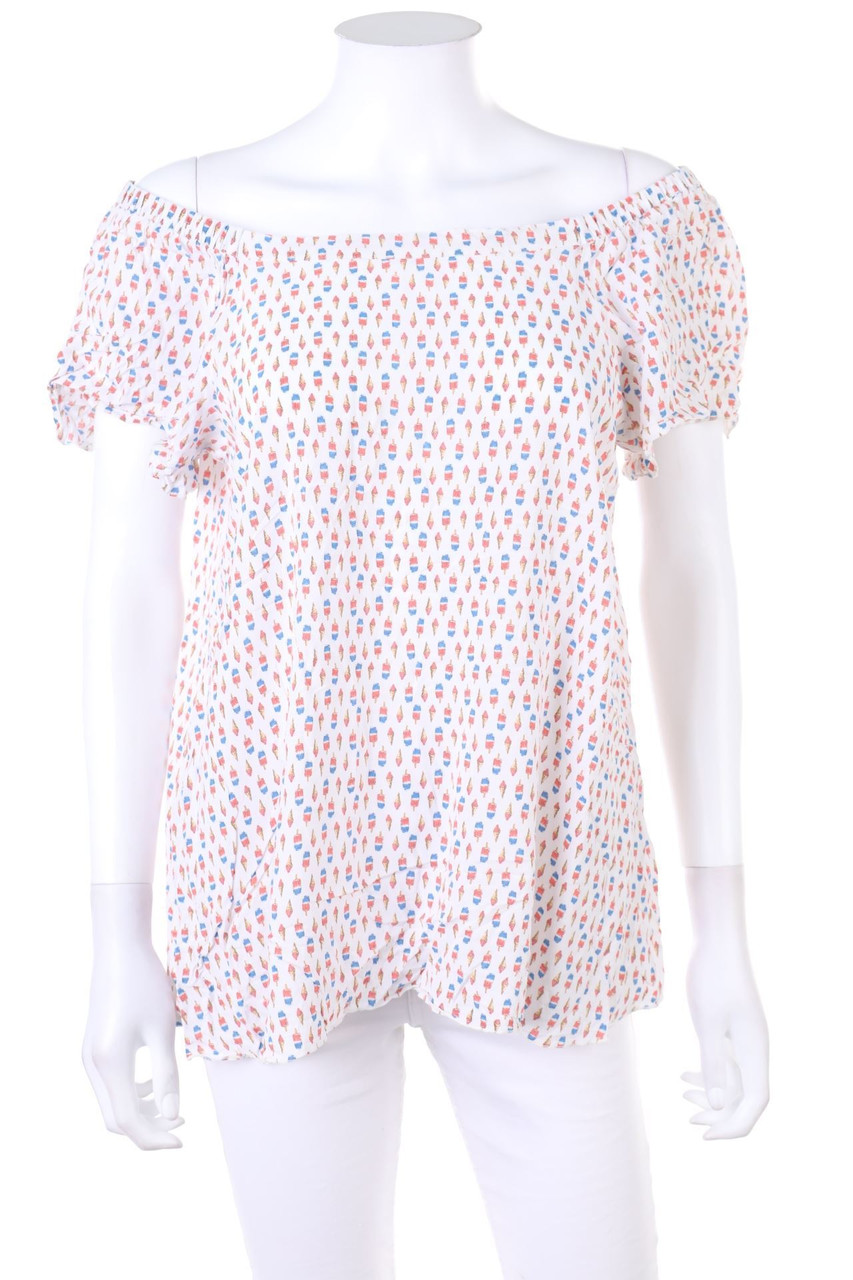 ESPRIT - Carmen-Bluse mit Print - D 40