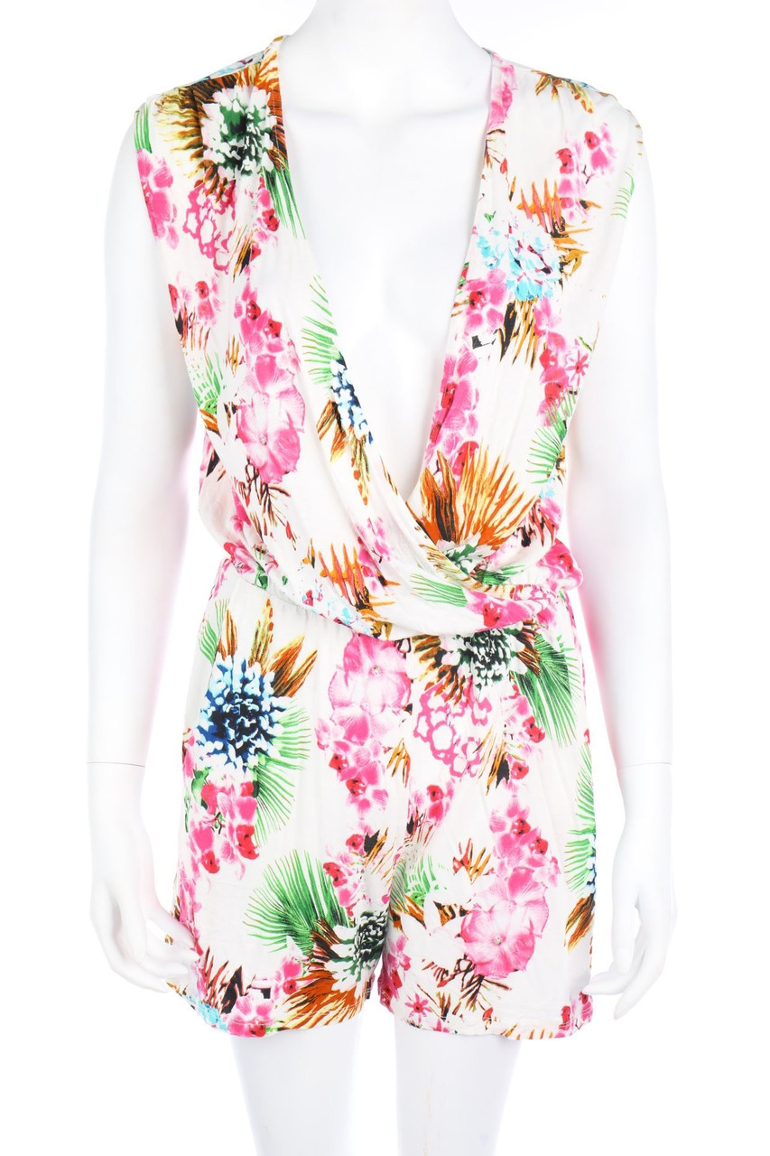 H&M - Playsuit aus Viskose mit Blumen-Print - S