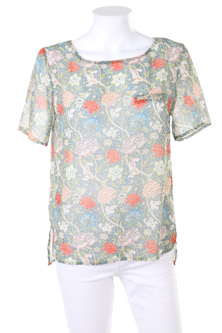 MANGO COLLECTION - Kurzarm-Bluse mit Blumen-Print - XS