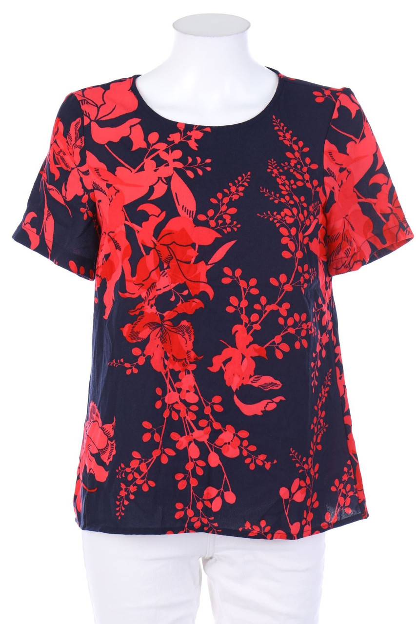 VERO MODA - Kurzarm-Bluse mit floralem Muster - S