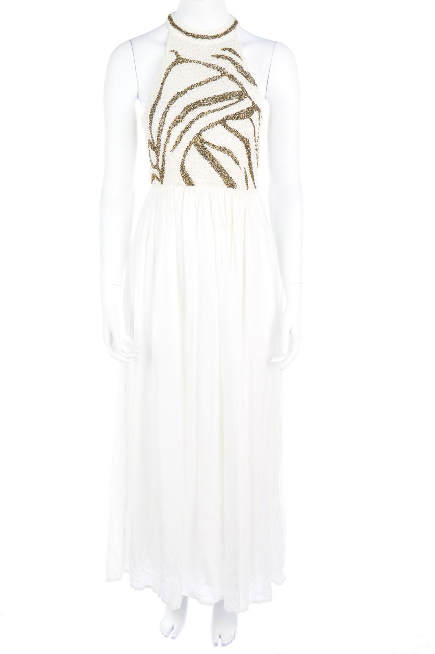 UTERQÜE - Maxi-Abendkleid mit Perlen - XS