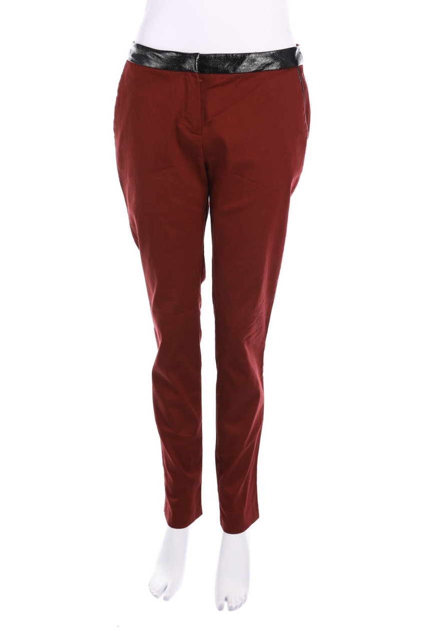 CAMAÏEU - Hose mit Kunstleder-Details - D 38